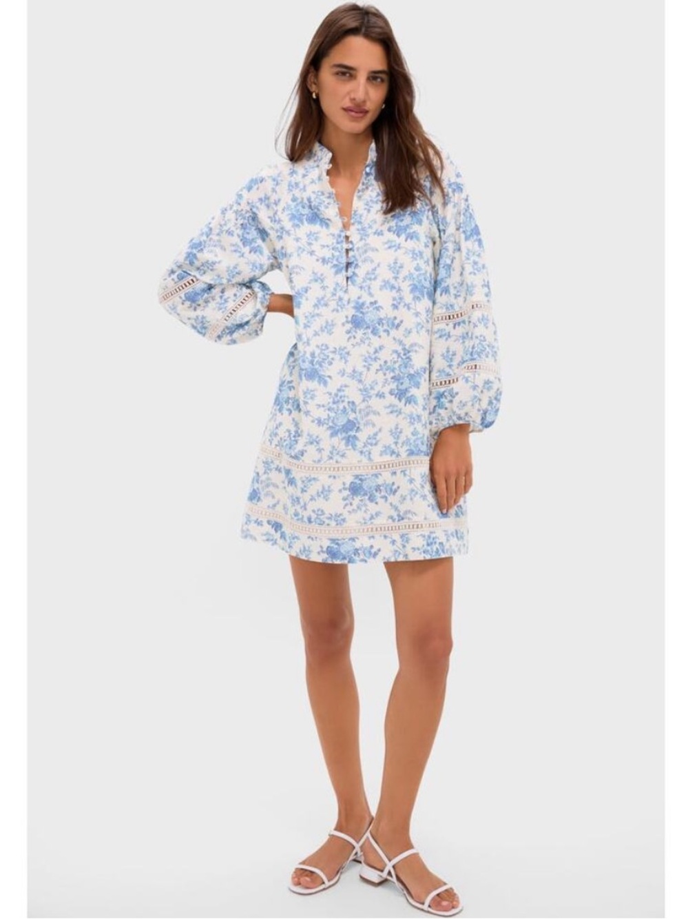 TUCKERNUCK Forget Me Not Floral Cotton Linen Mini Maryse Caftan - Picture 7 of 9